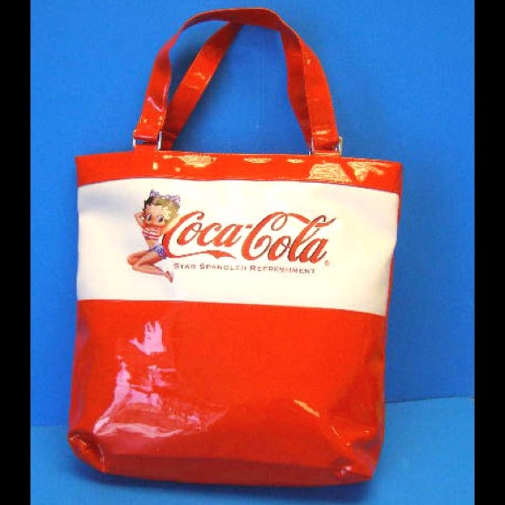 Last one 5 star Betty Boop Coca Cola bag tote red white